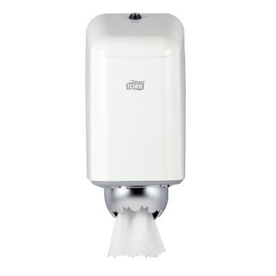 Toilet Roll Dispenser - Tork M1 - Mini Centrefeed - Metal - White 